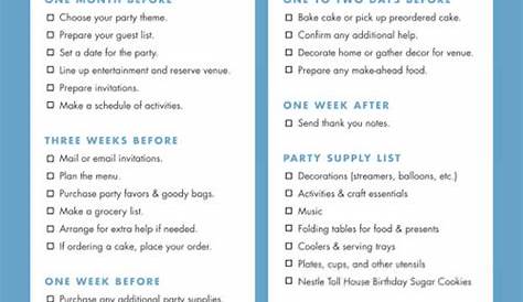 printable party planning checklist