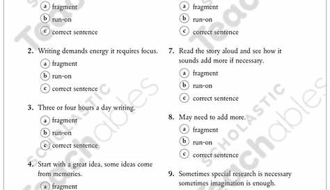 10++ Sentence Fragments And Run Ons Worksheet With Answers – Worksheets