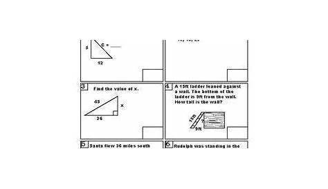 The Pythagorean Theorem And Its Converse Worksheet Practice