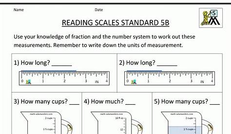 Reading A Tape Measure Worksheet / Inches Reading A Tape Measure