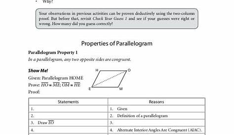 Parallelogram Proofs Worksheet With Answers