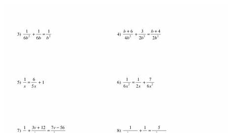 solving rational equations worksheets algebra 2