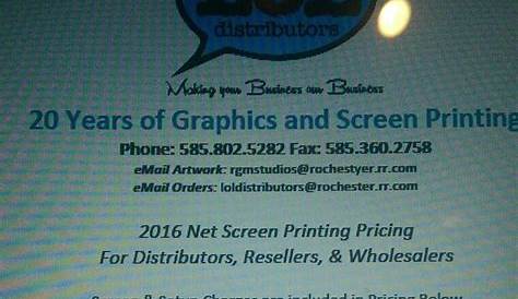 Screen printing price guide | Screen printing, Printing prices, Prints