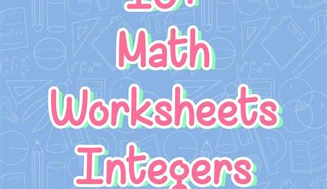 18 Math Worksheets Integers - Free PDF at worksheeto.com