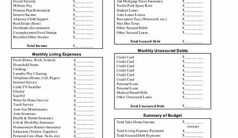 home budget worksheets