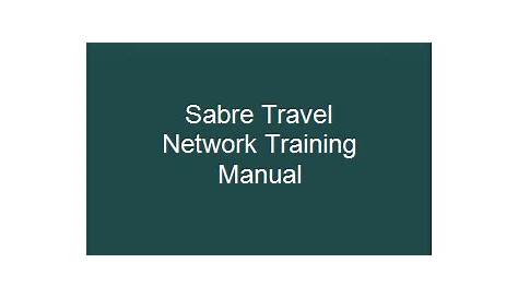 [Full-PDF] Sabre Travel Network Training Manual – Telegraph