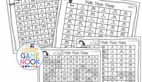 math maze worksheet answers