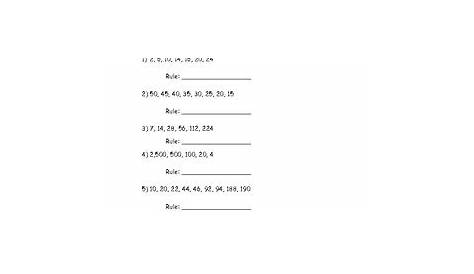 number patterns 5th grade