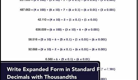 standard form and expanded form worksheets