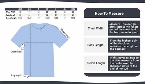 T-shirt Size Measurement Guide Template 2154109 Vector Art at Vecteezy