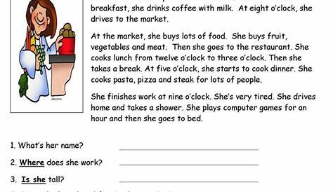 reading comprehension worksheets for beginners