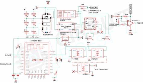 schematic bluetooth speaker circuit diagram