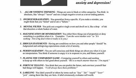 fun mental health worksheets