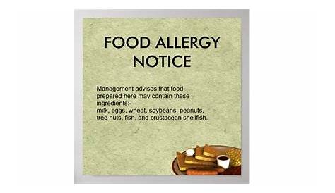 printable free food allergy notice poster