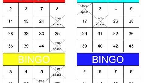 math bingo worksheet
