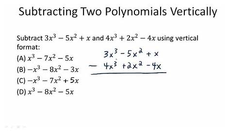 Subtraction of Polynomials | CK-12 Foundation