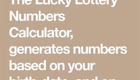 find lucky number by date of birth