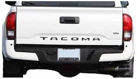 black tacoma tailgate letters