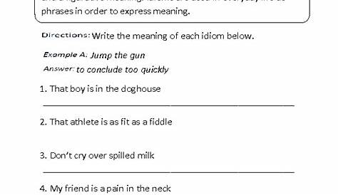 idioms worksheets