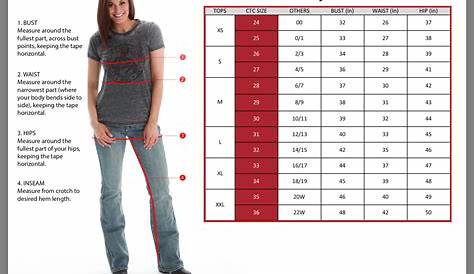 Joni Jeans Size Guide