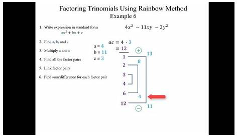 rainbow factoring worksheets