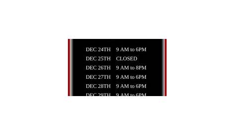 Holiday Store Hours Template | PosterMyWall