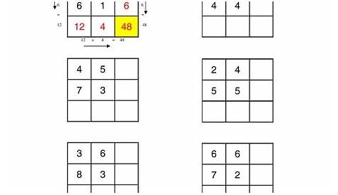 Math Squares 3 Worksheet for 3rd - 5th Grade | Lesson Planet