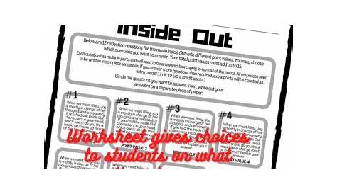 inside out questions worksheets