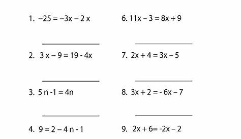 solving algebraic expressions worksheets