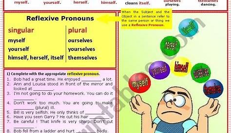 reflexive pronoun worksheets