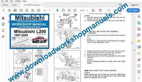 mitsubishi l200 workshop manual pdf