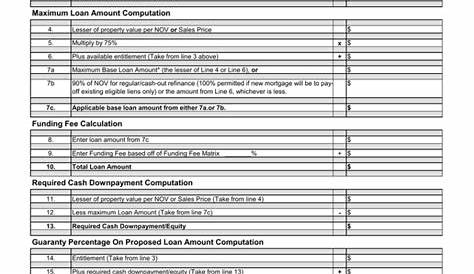 Va Entitlement Worksheet — db-excel.com