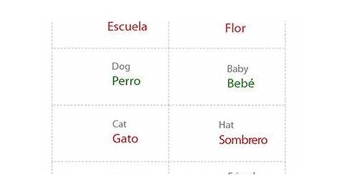 spanish to english flashcards printable free