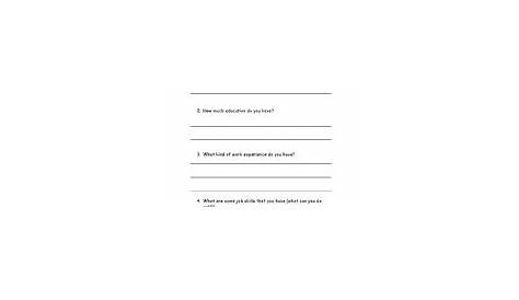 interview worksheets