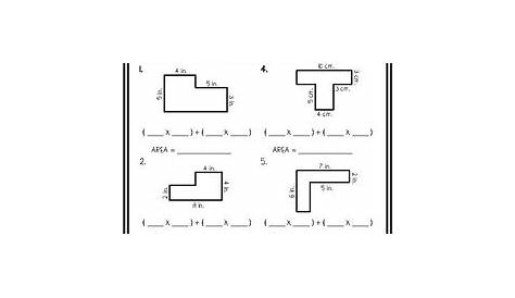 worksheet area of irregular shapes