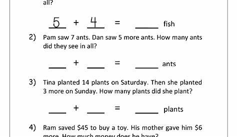 Kindergarten Math Word Problems - Kindergarten