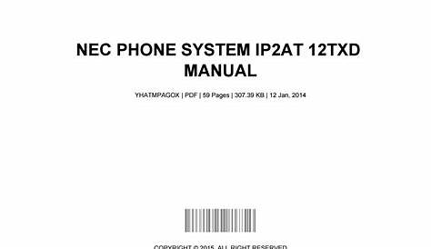 nec phone manual ip7ww-12txh-b1
