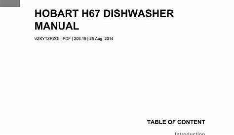 Hobart h67 dishwasher manual by RonaldHeath1480 - Issuu