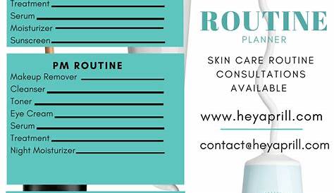 weekly skin care routine chart