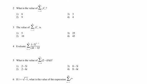 sigma notation worksheet answers