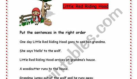 little red riding hood worksheet