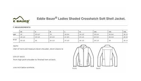 jacket size chart women's