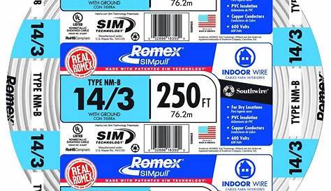 Southwire 250 ft. 14/3 Solid Romex SIMpull CU NM-B W/G Wire-63946855
