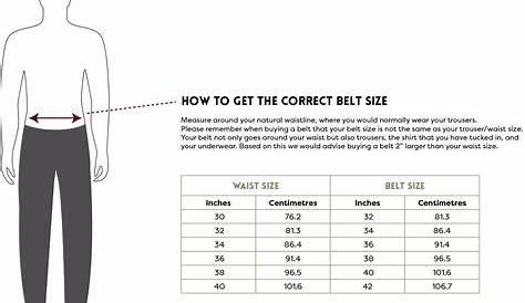 Men's and Ladies Belt Size Guide | The British Belt Company