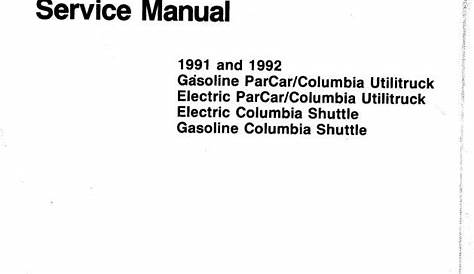 Columbia ParCar Service Manual 1991-1992