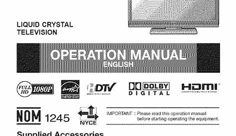 Old Sharp TV Manual | PDF | Hdmi | Electrical Connector