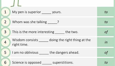 Preposition Exercises With Answers - NCERT Books