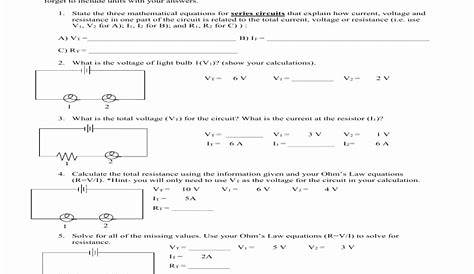 50 Combination Circuits Worksheet With Answers