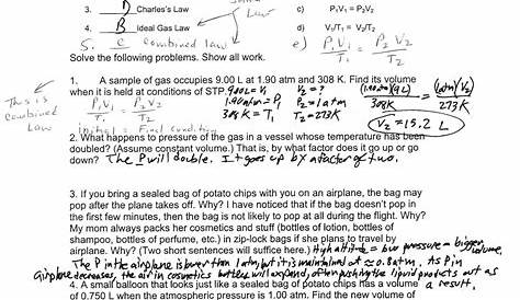 Gas Laws Practice Problems Worksheet Answers — db-excel.com
