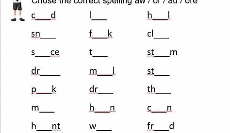 Diphthong Spelling Worksheets or/aw/ir/er and more. - Making English Fun